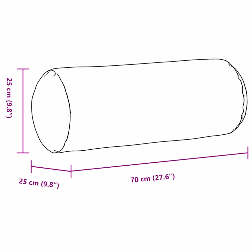 Perne Bolster 2 pcs Roșu Vin Ø 25 x 70 cm țesătură GartenMobel Dekor
