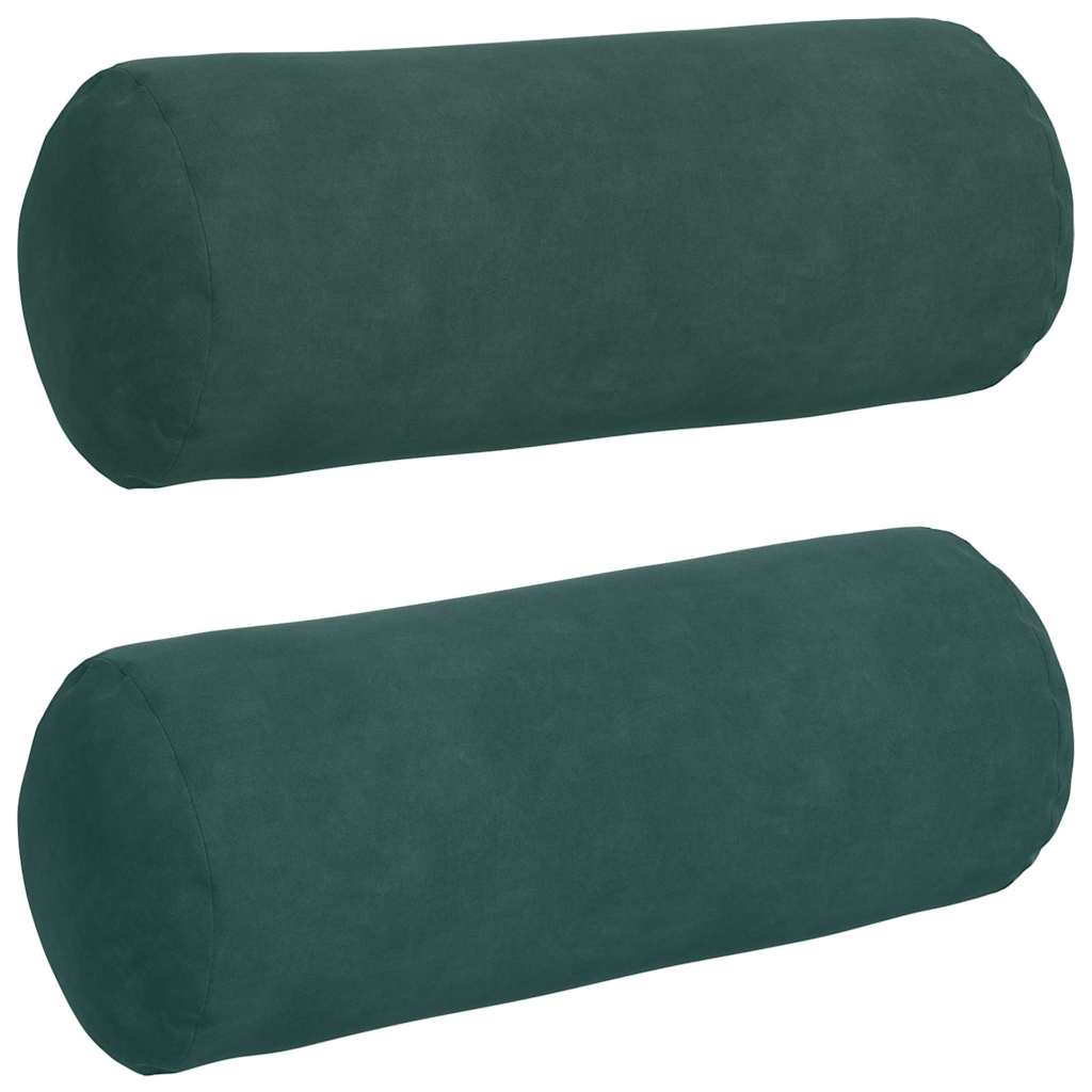 Perne Bolster 2 pcs Verde închis Ø 15 x 40 cm GartenMobel Dekor
