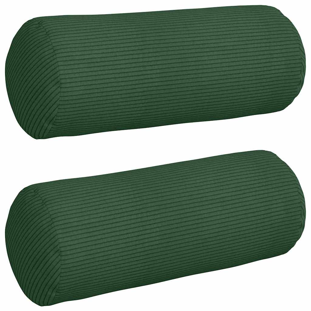 Perne Bolster 2 pcs Verde închis Ø 15 x 40 cm GartenMobel Dekor