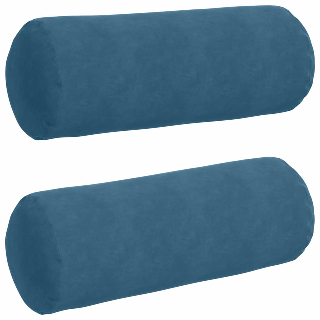 Perne Bolster 2 pcs albastru Ø 25 x 70 cm Țesătură din corduroy GartenMobel Dekor