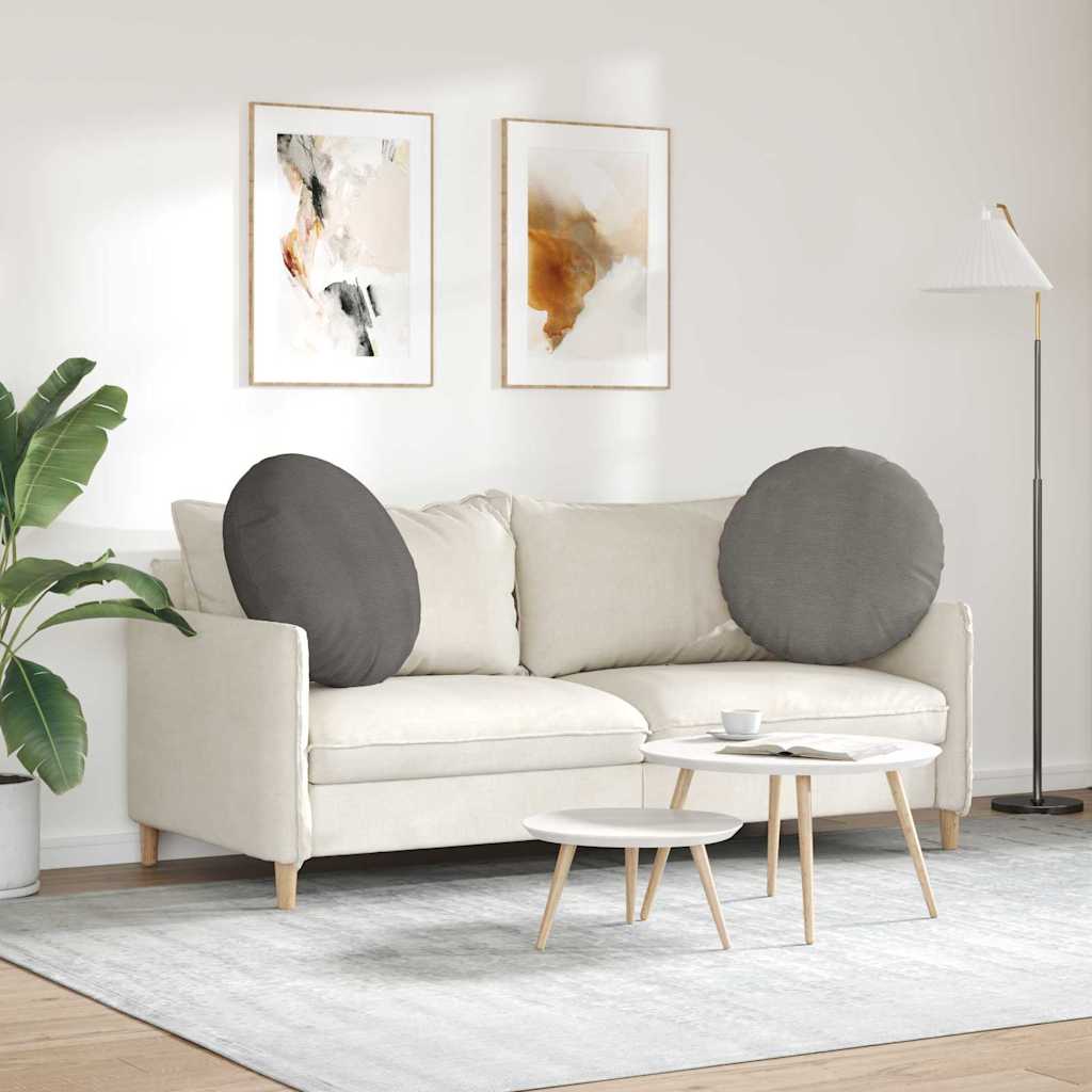 Perne de Șezut 2 pcs Gri deschis Ø 80 cm Țesătură din corduroy GartenMobel Dekor