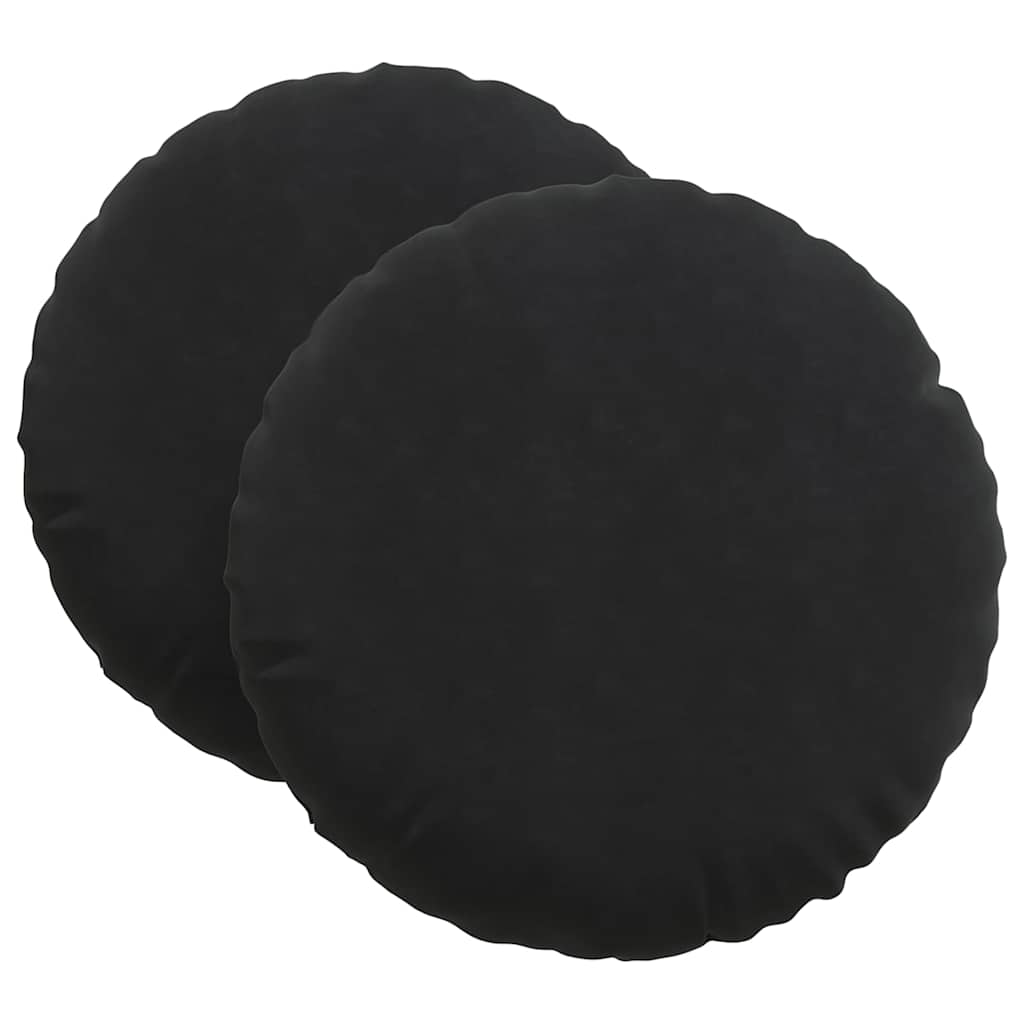 Perne de Șezut 2 pcs Negru Ø80 x 29 cm Catifea GartenMobel Dekor