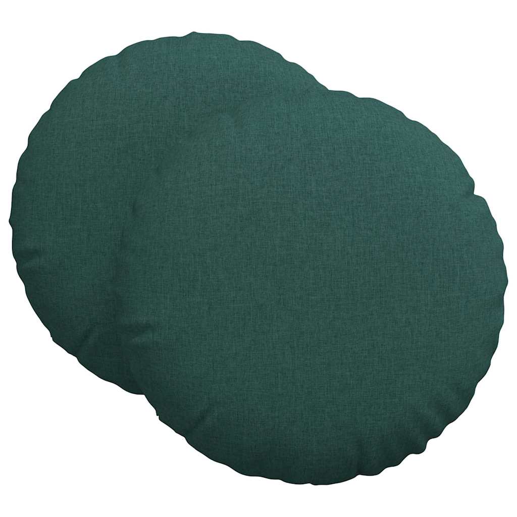 Perne de Șezut 2 pcs Verde închis Ø80 x 29 cm țesătură GartenMobel Dekor