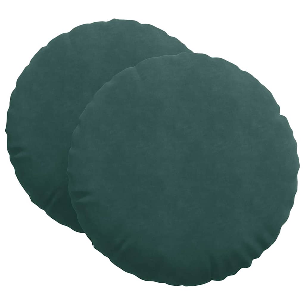 Perne de Șezut 2 pcs Verde închis Ø80 x 29 cm Catifea GartenMobel Dekor