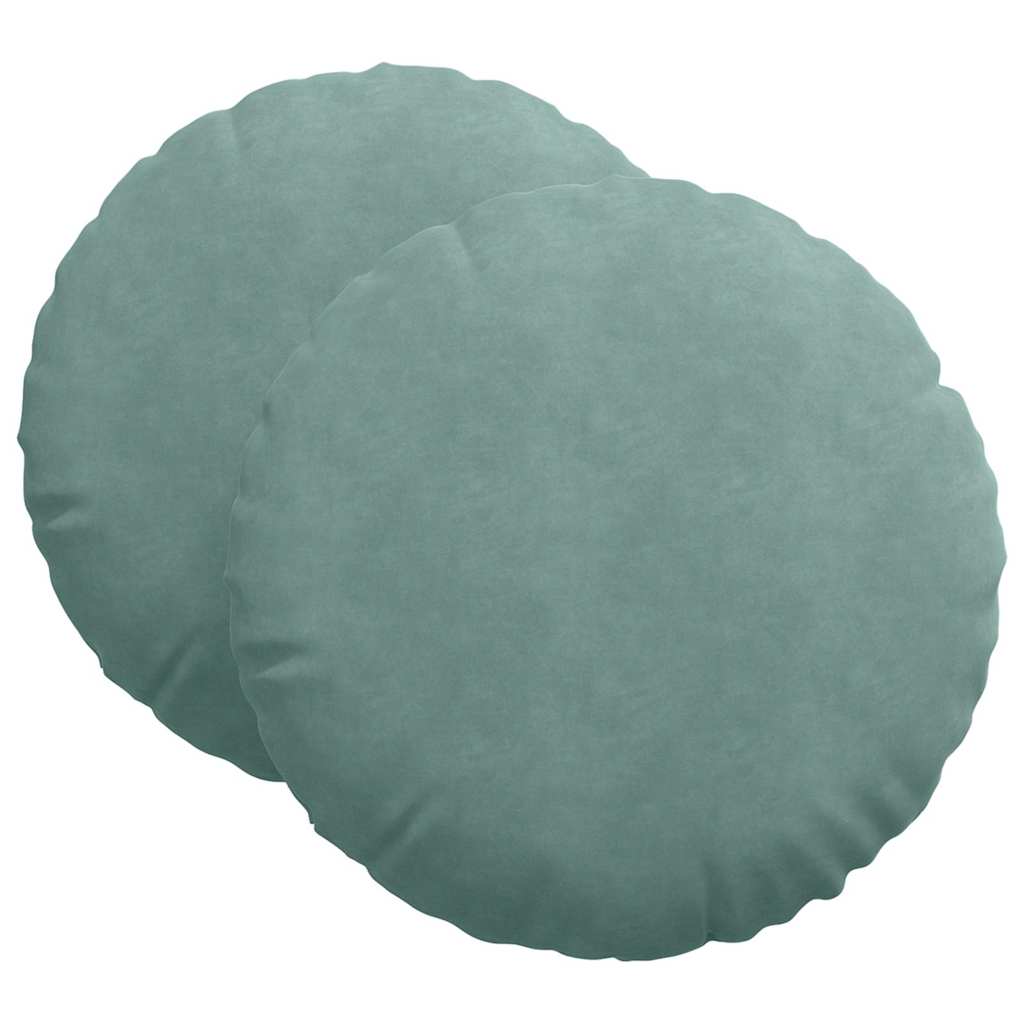 Perne de Șezut 2 pcs Verde Mării Ø 40 x 13 cm Catifea GartenMobel Dekor