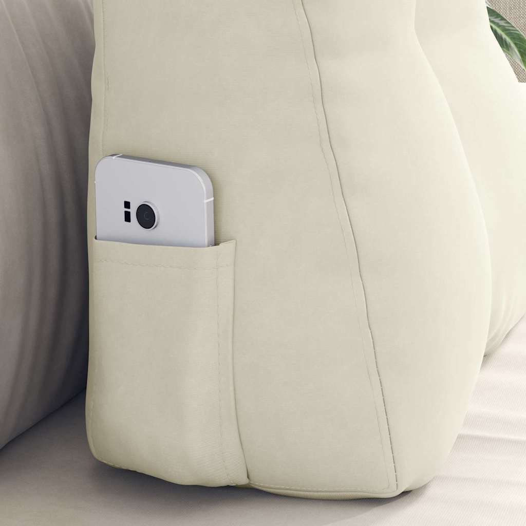 Perna pentru spate Crem 45 x 24 x 50 cm Catifea GartenMobel Dekor