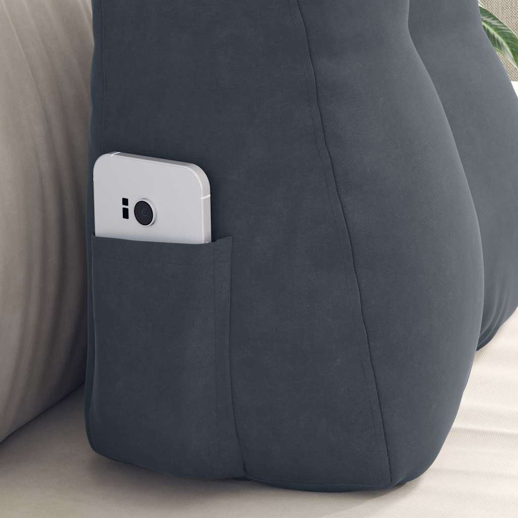 Perna pentru spate Gri închis 45 x 24 x 50 cm Catifea GartenMobel Dekor