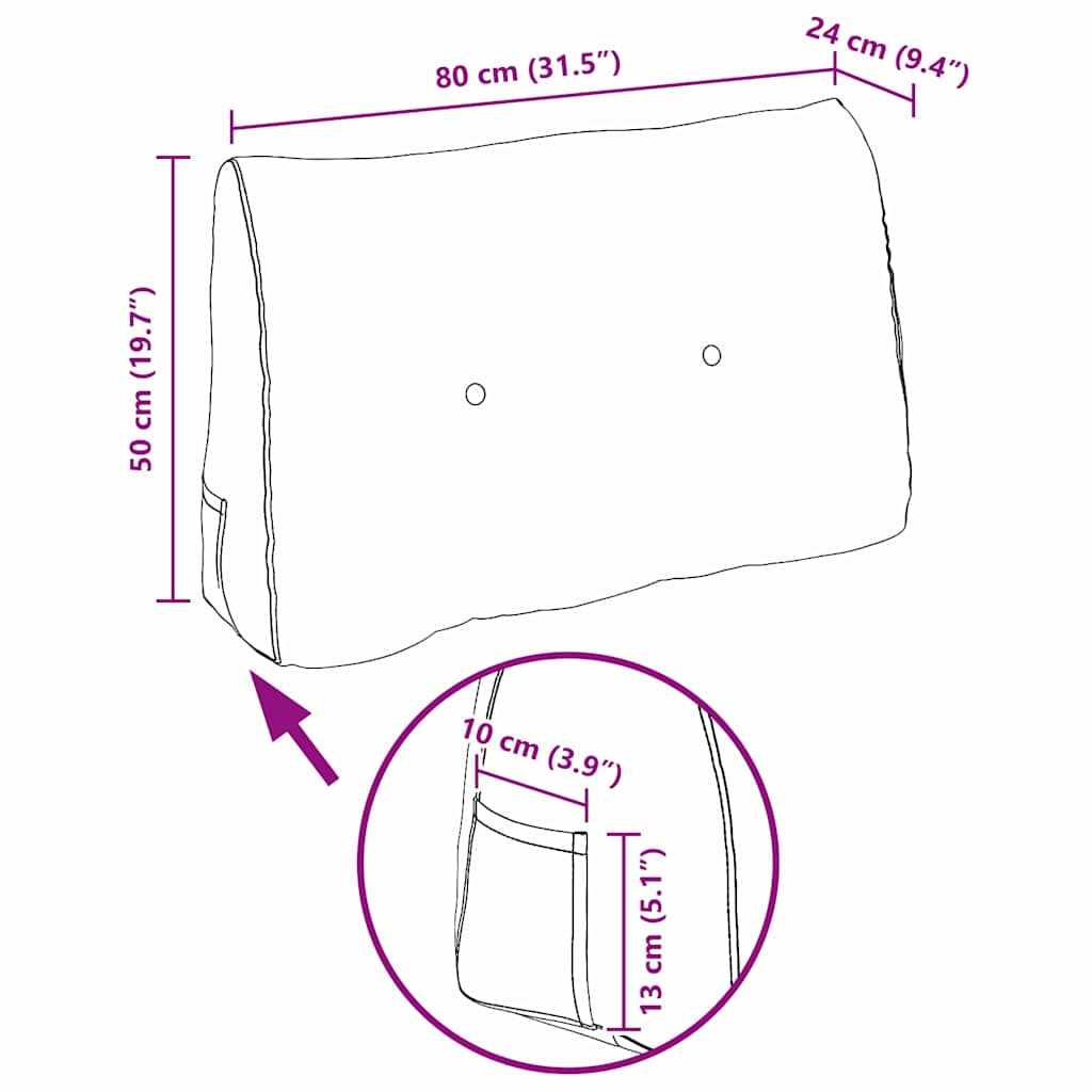 Perna pentru spate Maro 80 x 24 x 50 cm țesătură GartenMobel Dekor