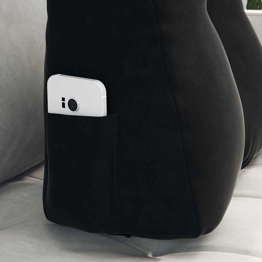 Perna pentru spate Negru 45 x 24 x 50 cm Catifea GartenMobel Dekor