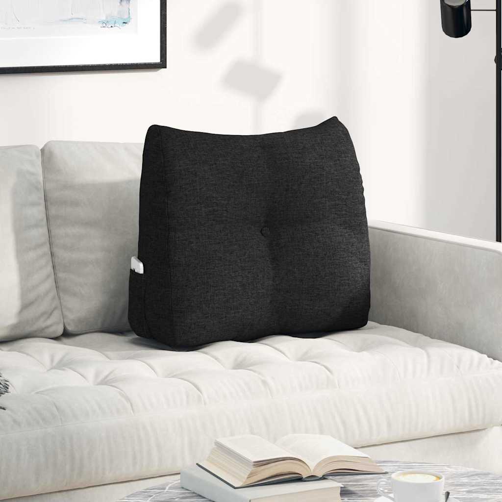 Perna pentru spate Negru 60 x 24 x 50 cm țesătură GartenMobel Dekor