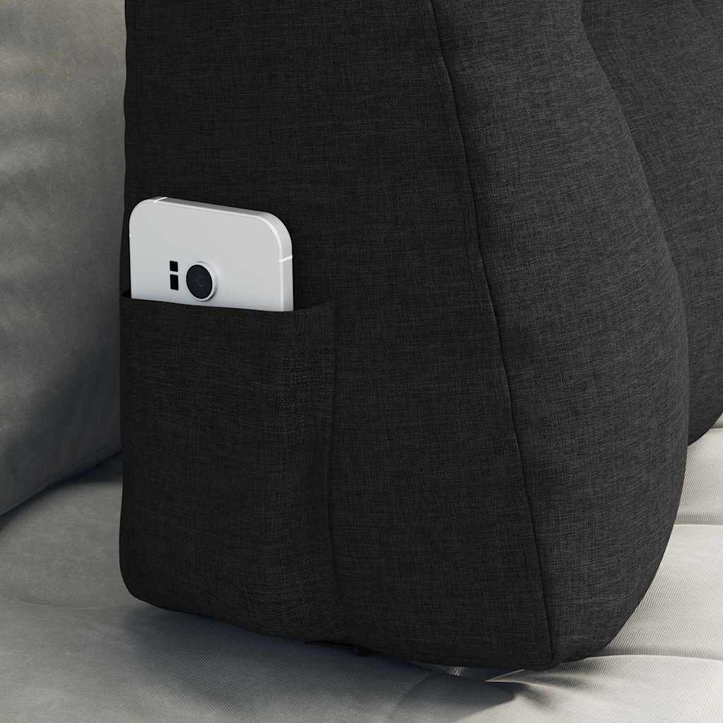 Perna pentru spate Negru 80 x 24 x 50 cm țesătură GartenMobel Dekor