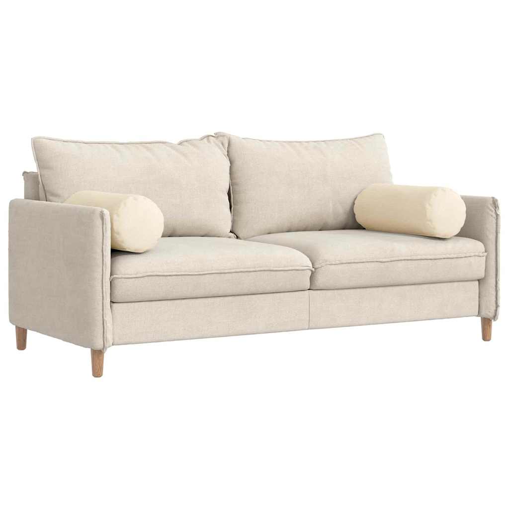 Perne Bolster 2 pcs Crem Ø 25 x 70 cm Țesătură din corduroy GartenMobel Dekor