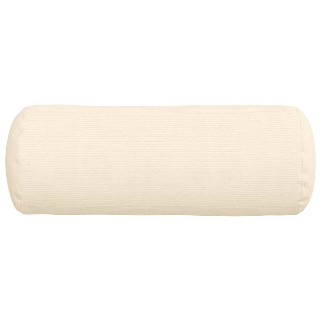 Perne Bolster 2 pcs Crem Ø 25 x 70 cm Țesătură din corduroy GartenMobel Dekor