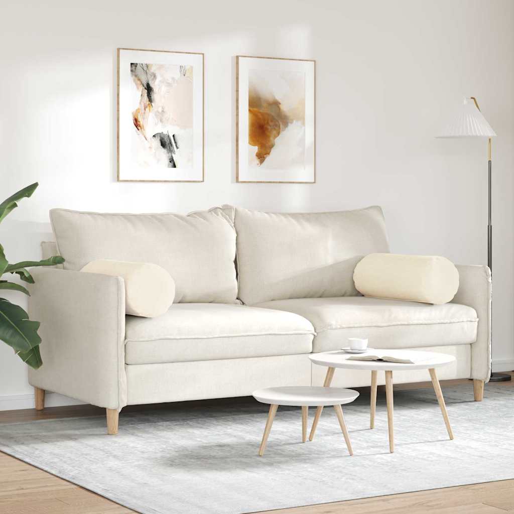 Perne Bolster 2 pcs Crem Ø 25 x 70 cm Țesătură din corduroy GartenMobel Dekor