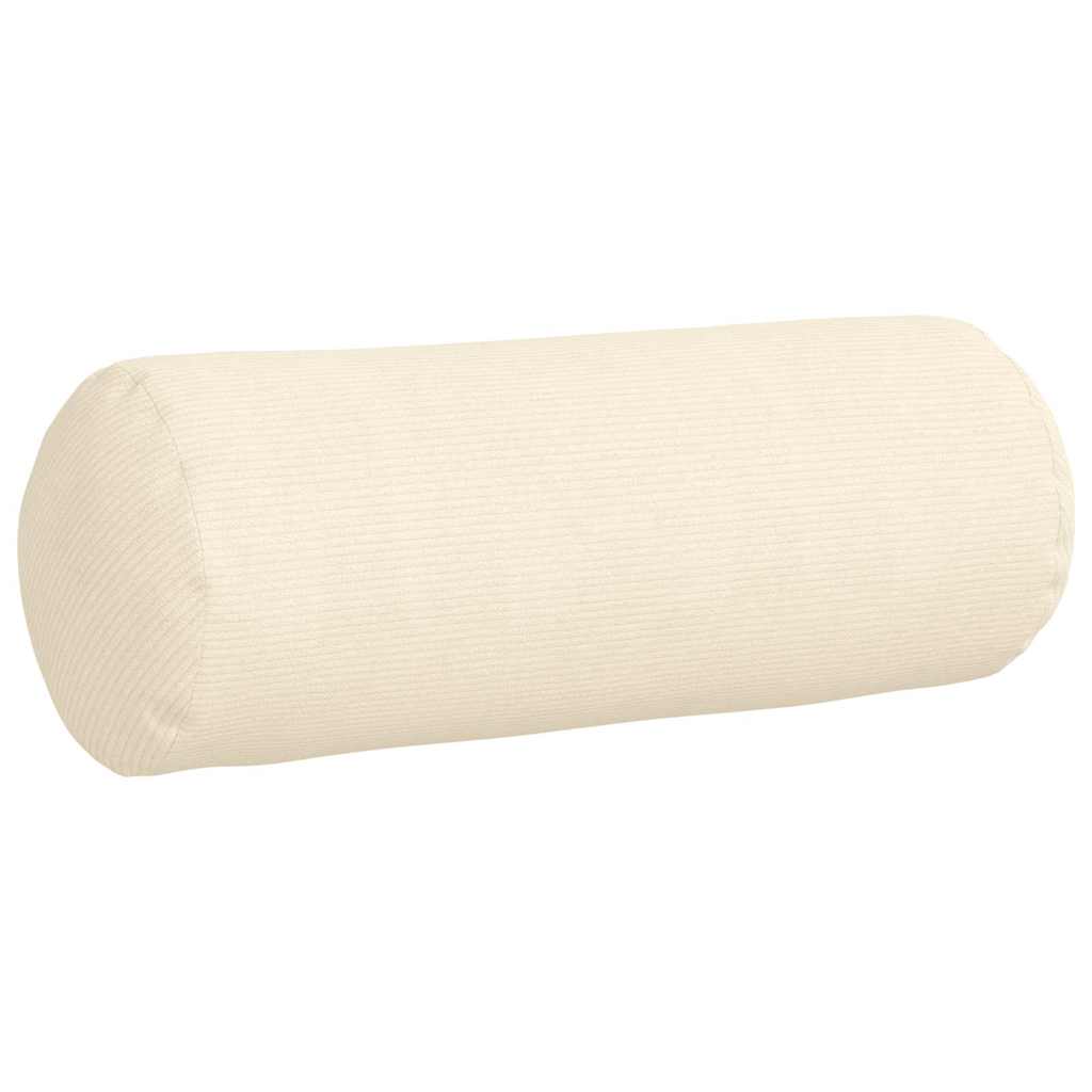 Perne Bolster 2 pcs Crem Ø 25 x 70 cm Țesătură din corduroy GartenMobel Dekor