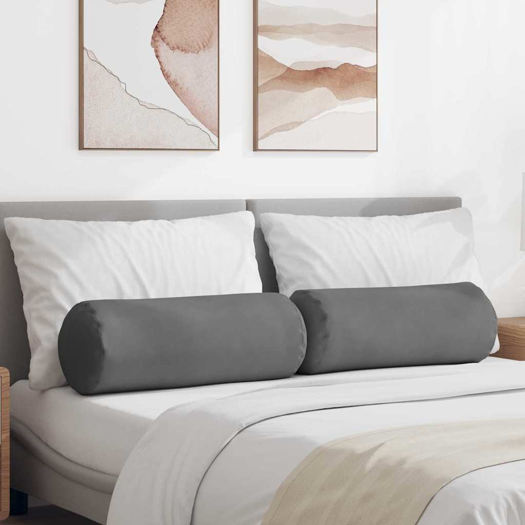 Perne Bolster 2 pcs Gri închis Ø 25 x 70 cm GartenMobel Dekor