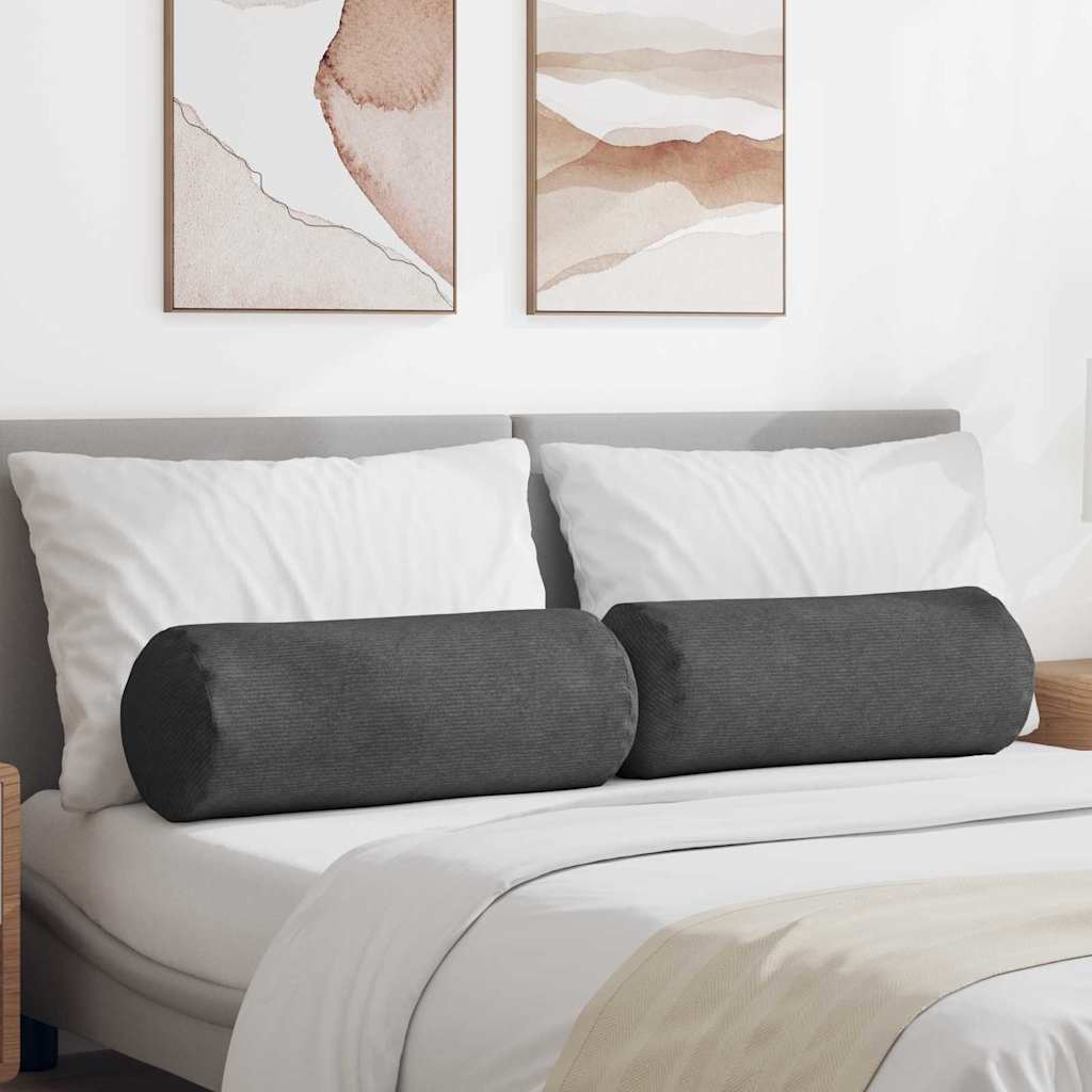 Perne Bolster 2 pcs Gri închis Ø 25 x 70 cm GartenMobel Dekor