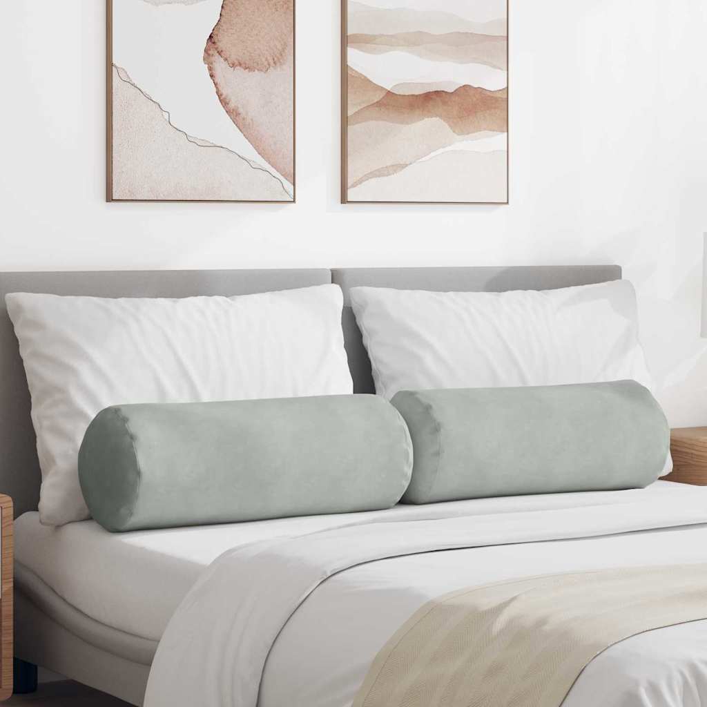 Perne Bolster 2 pcs Gri deschis Ø 25 x 70 cm GartenMobel Dekor