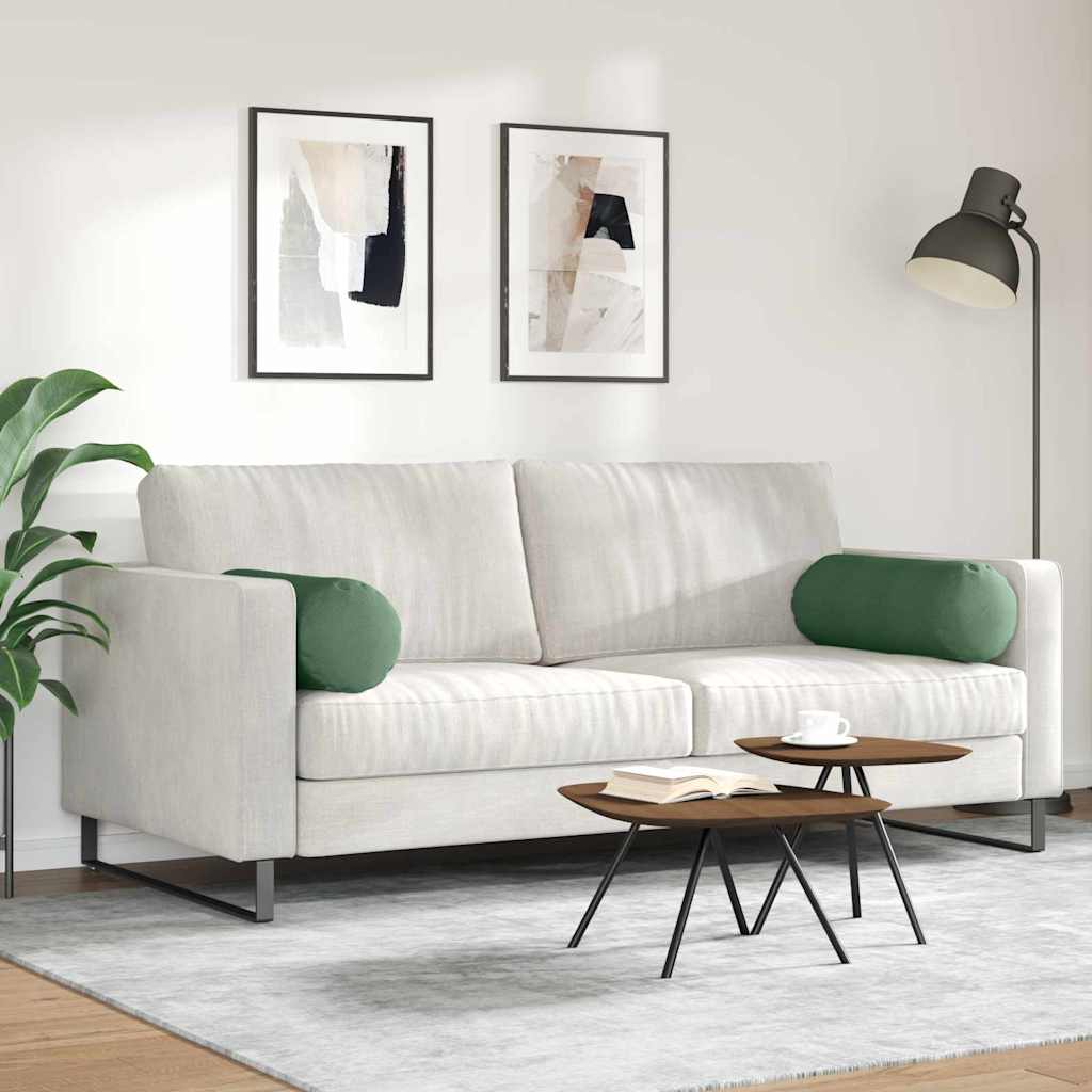 Perne Bolster 2 pcs Verde închis Ø 25 x 70 cm GartenMobel Dekor