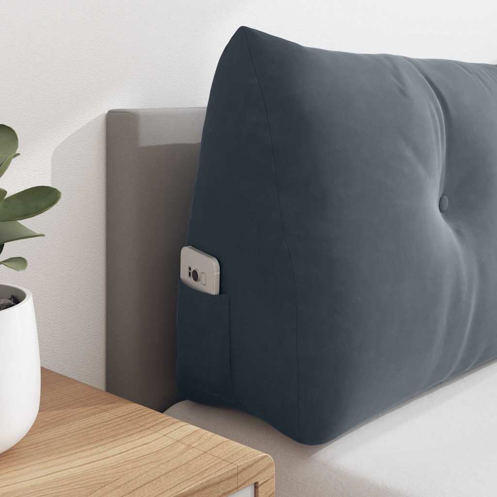 Perna pentru spate Gri închis 160 x 24 x 50 cm Catifea GartenMobel Dekor