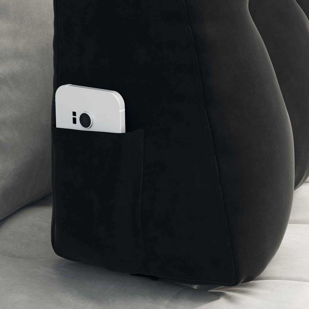 Perna pentru spate Negru 80 x 24 x 50 cm Catifea GartenMobel Dekor