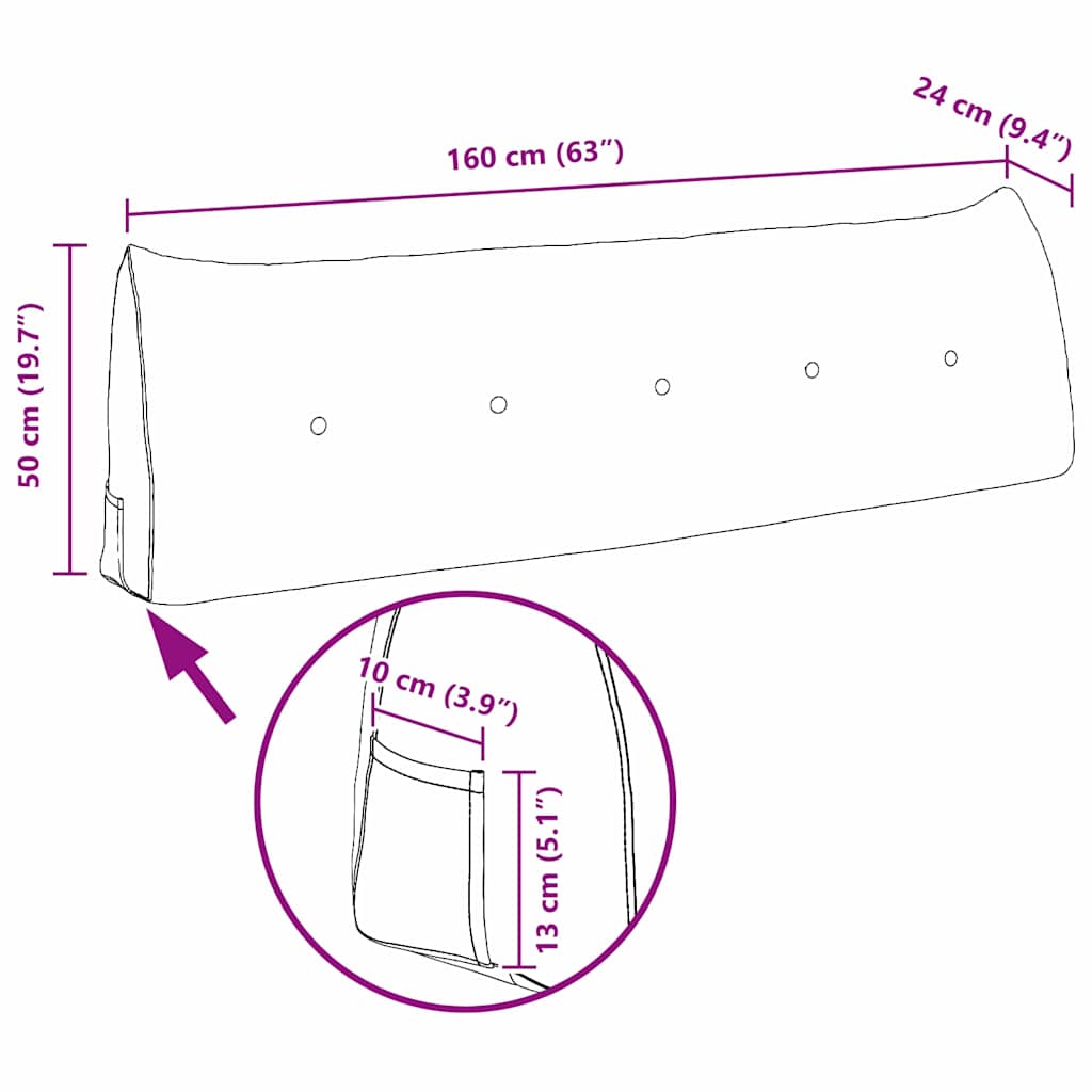 Perna pentru spate Roșu Vin 160 x 24 x 50 cm țesătură GartenMobel Dekor