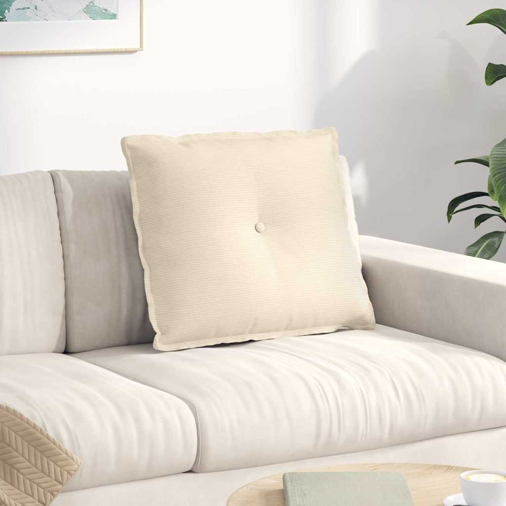 Perna pentru spate Crem 60 x 50 cm Țesătură din corduroy GartenMobel Dekor