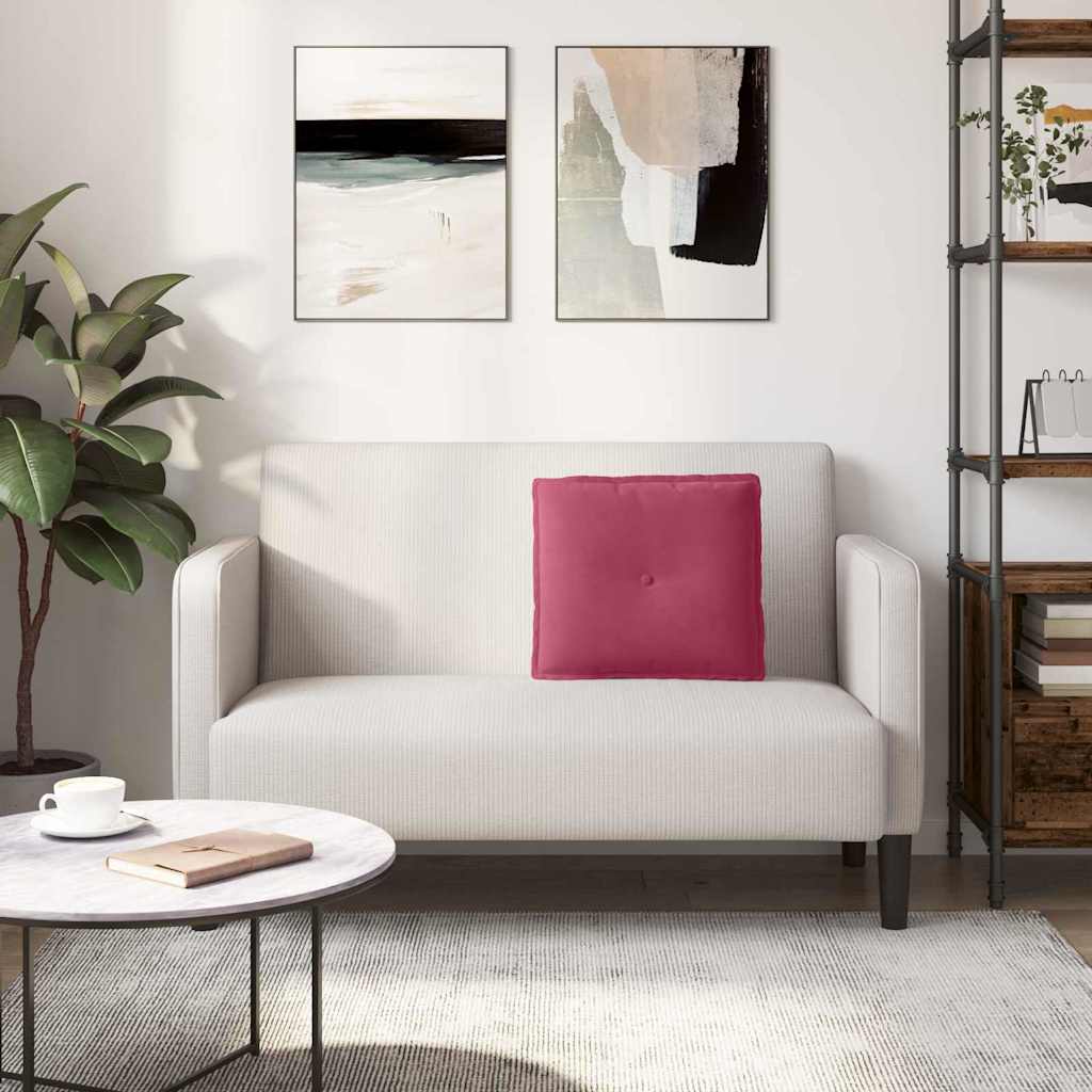 Perna pentru spate Roșu Vin 50 x 45 cm Țesătură din corduroy GartenMobel Dekor