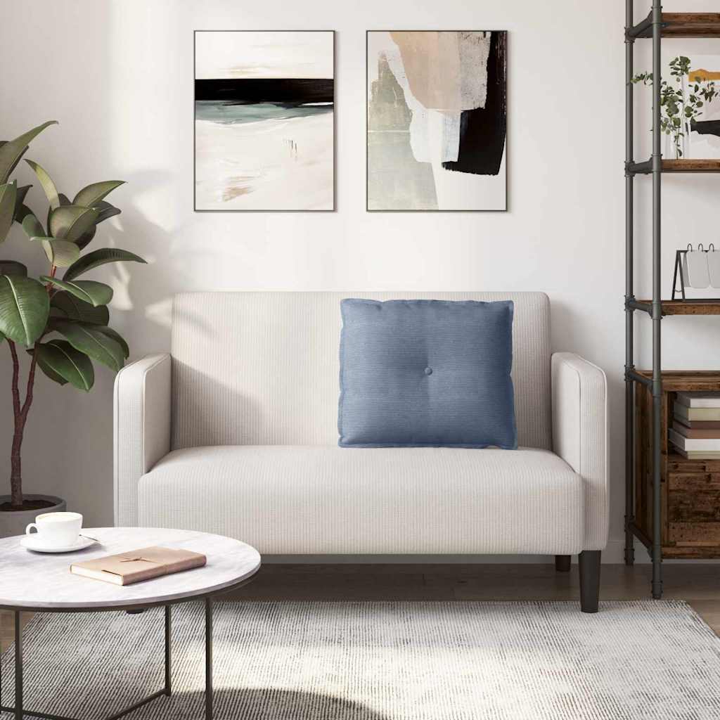 Perna pentru spate albastru 60 x 50 cm Țesătură din corduroy GartenMobel Dekor