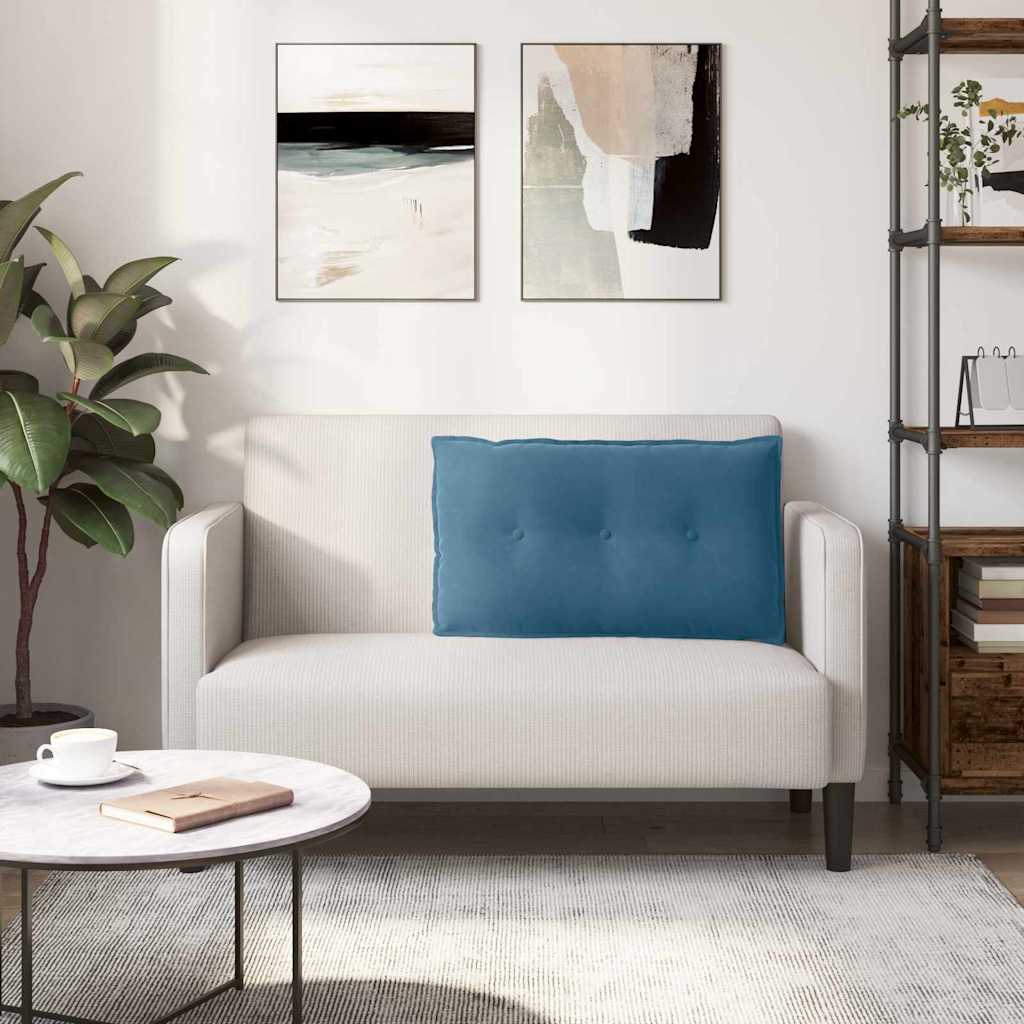 Perna pentru spate albastru 80 x 50 cm Țesătură din corduroy GartenMobel Dekor