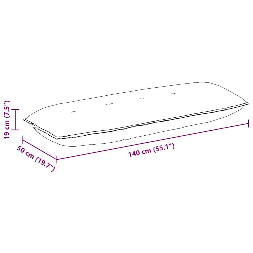 Perna pentru spate Gri închis 140 x 19 x 50 cm țesătură GartenMobel Dekor