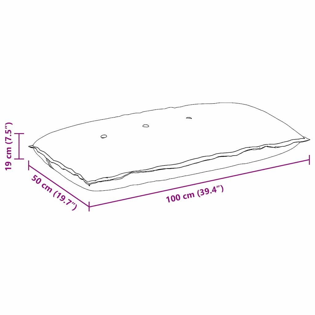 Perna pentru spate Verde deschis 200 x 19 x 50 cm țesătură GartenMobel Dekor