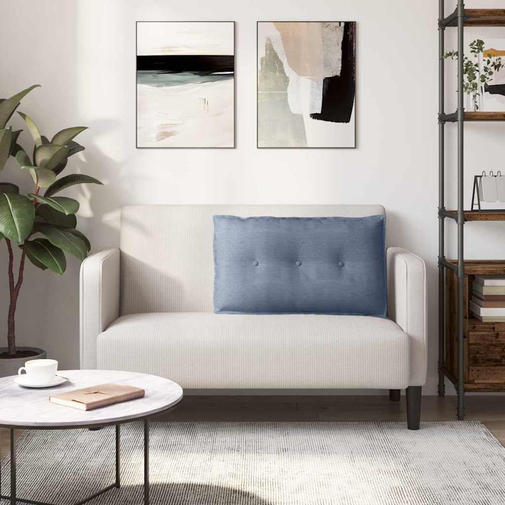 Perna pentru spate albastru 80 x 50 cm Țesătură din corduroy GartenMobel Dekor