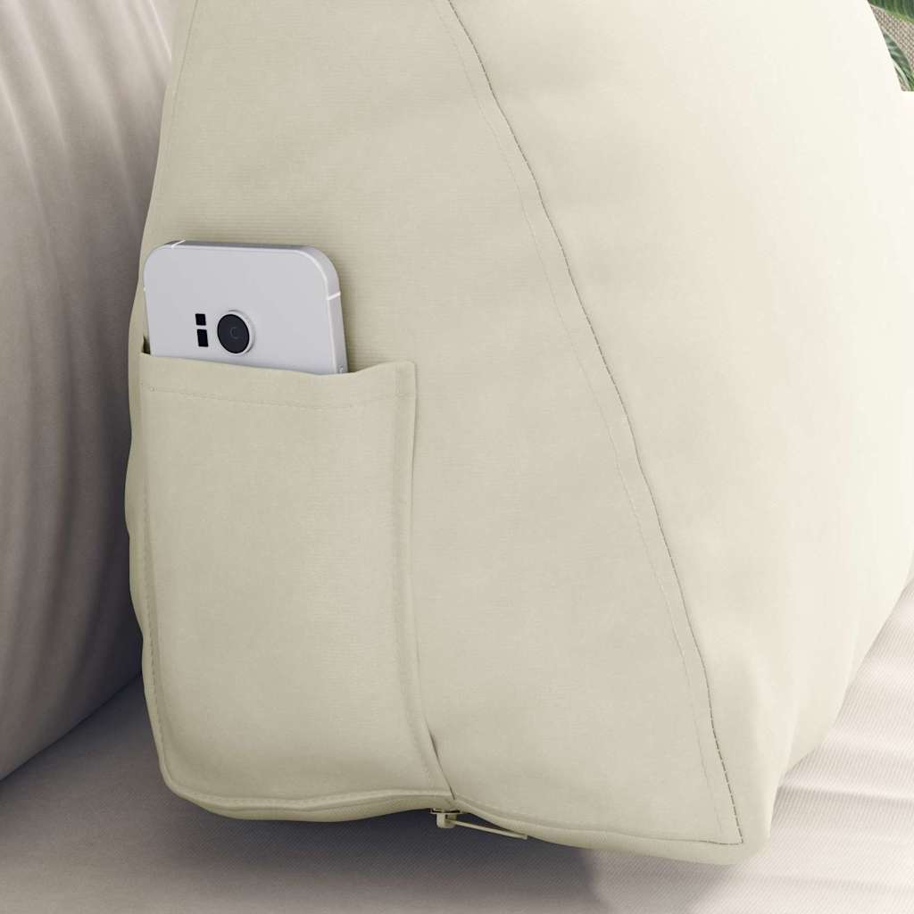 Perna pentru spate Crem 45 x 20 x 35 cm Țesătură din corduroy GartenMobel Dekor