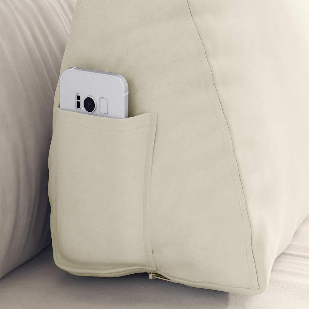 Perna pentru spate Crem 60 x 20 x 50 cm Țesătură din corduroy GartenMobel Dekor