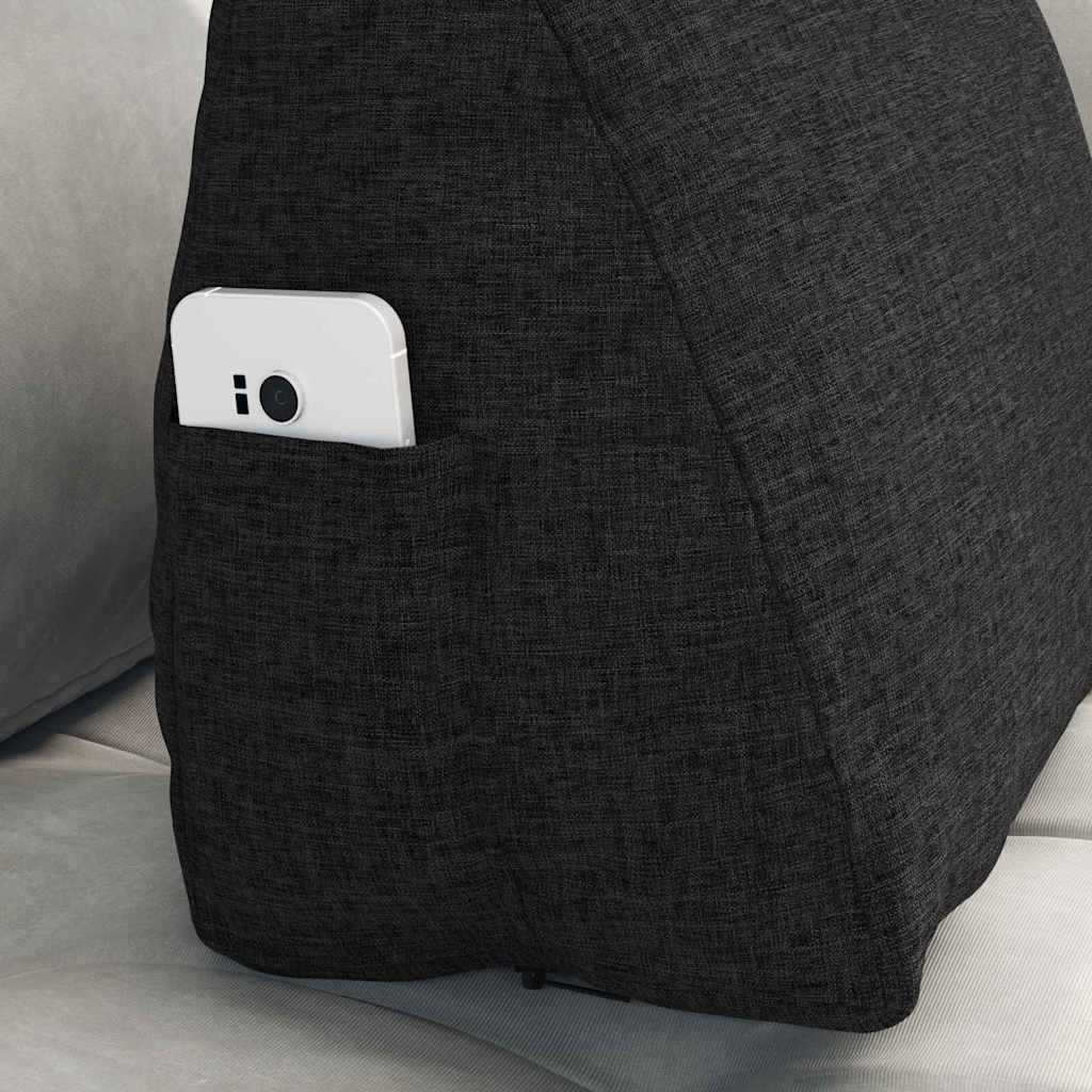 Perna pentru spate Negru 45 x 20 x 35 cm țesătură GartenMobel Dekor