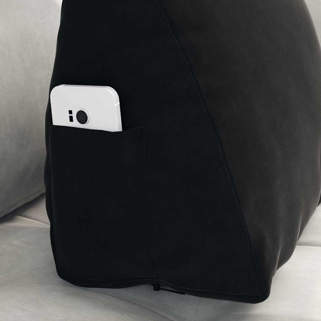 Perna pentru spate Negru 45 x 20 x 35 cm Țesătură din corduroy GartenMobel Dekor