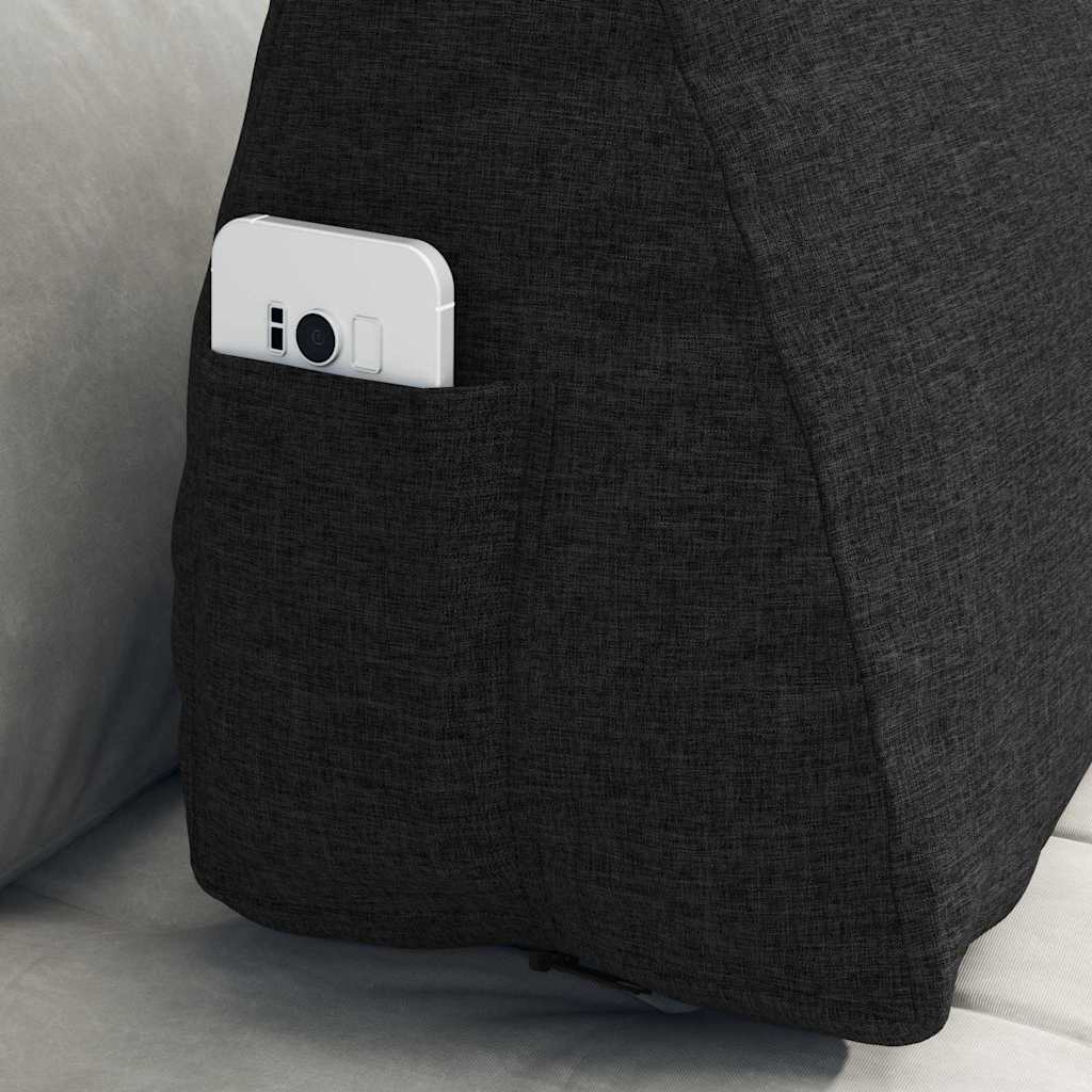 Perna pentru spate Negru 60 x 20 x 50 cm țesătură GartenMobel Dekor