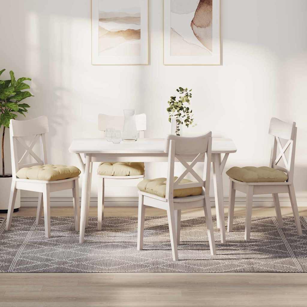 Perne de Șezut 4 pcs Crem 40 x 40 x 12 cm țesătură GartenMobel Dekor