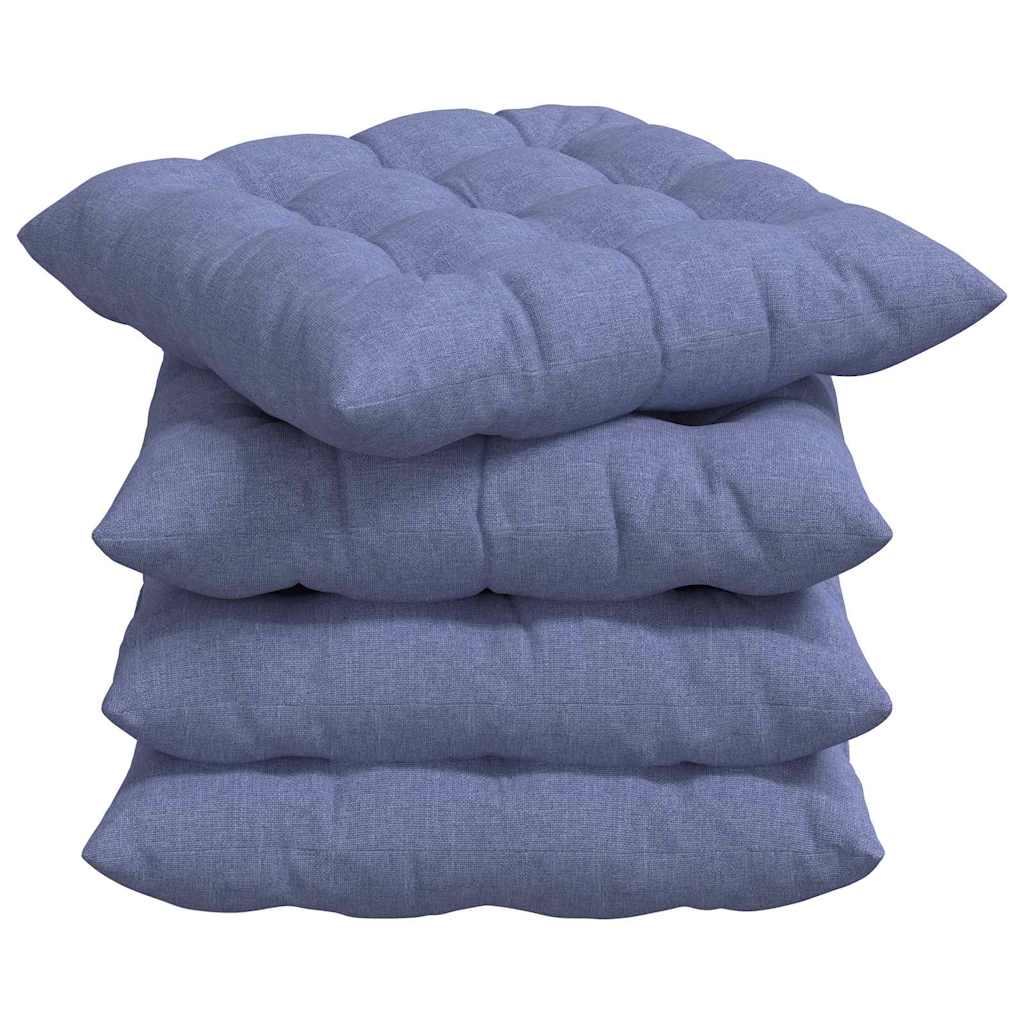 Perne de Șezut 2 pcs Albastru Jeans 40 x 40 x 6 cm țesătură GartenMobel Dekor