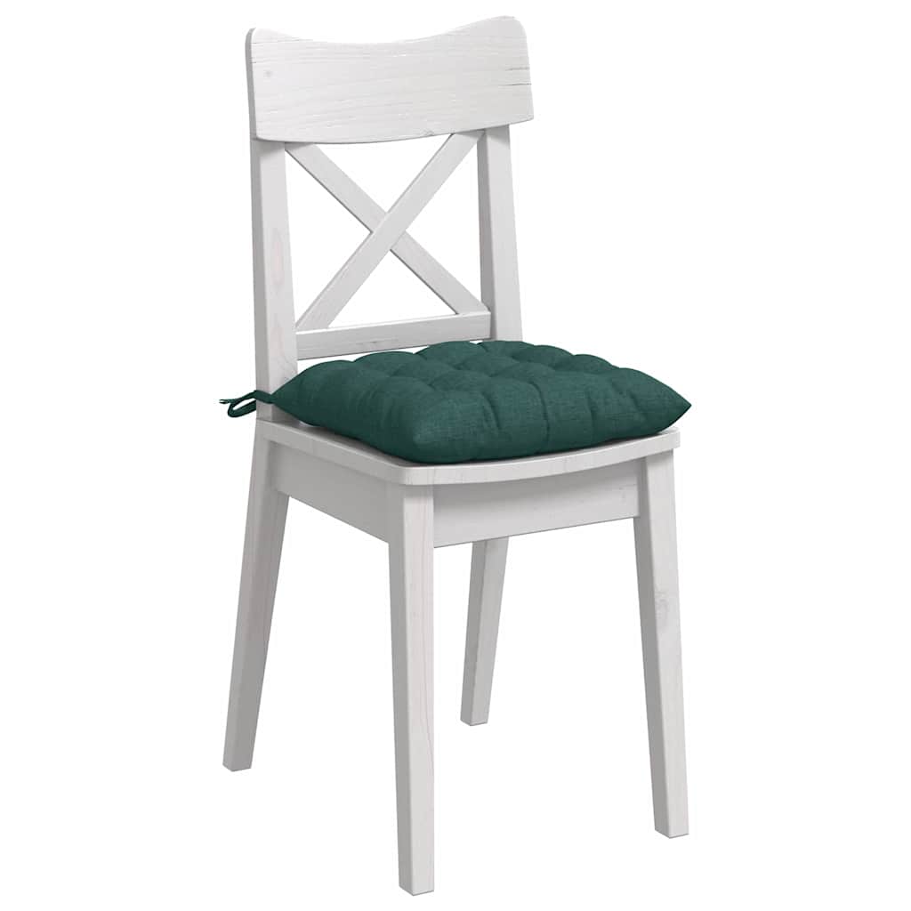 Perne de Șezut 2 pcs Verde închis 40 x 40 x 6 cm țesătură GartenMobel Dekor