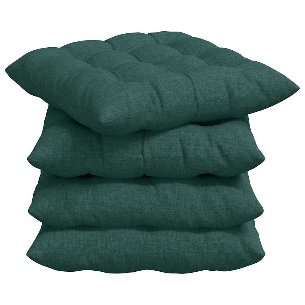 Perne de Șezut 2 pcs Verde închis 40 x 40 x 6 cm țesătură GartenMobel Dekor