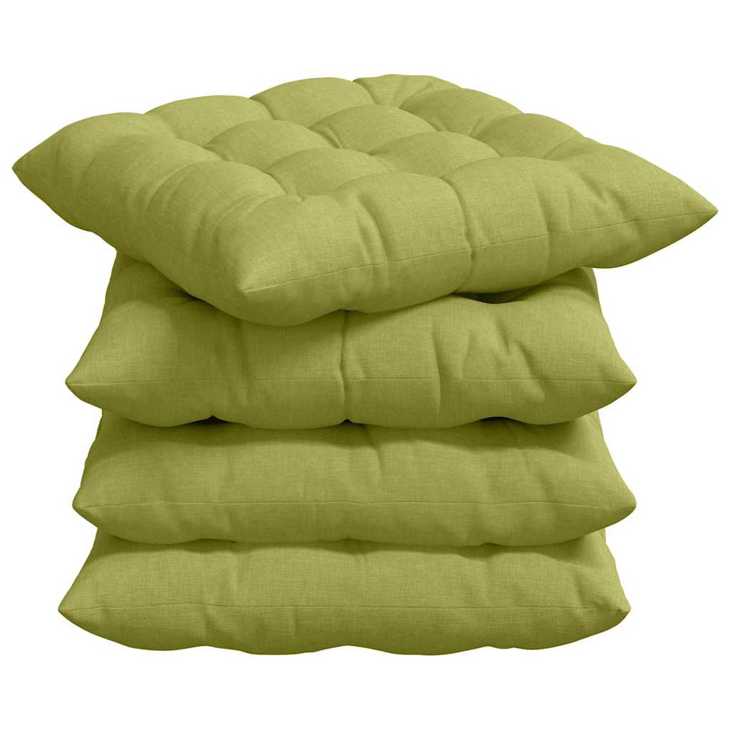 Perne de Șezut 2 pcs Verde deschis 40 x 40 x 6 cm țesătură GartenMobel Dekor