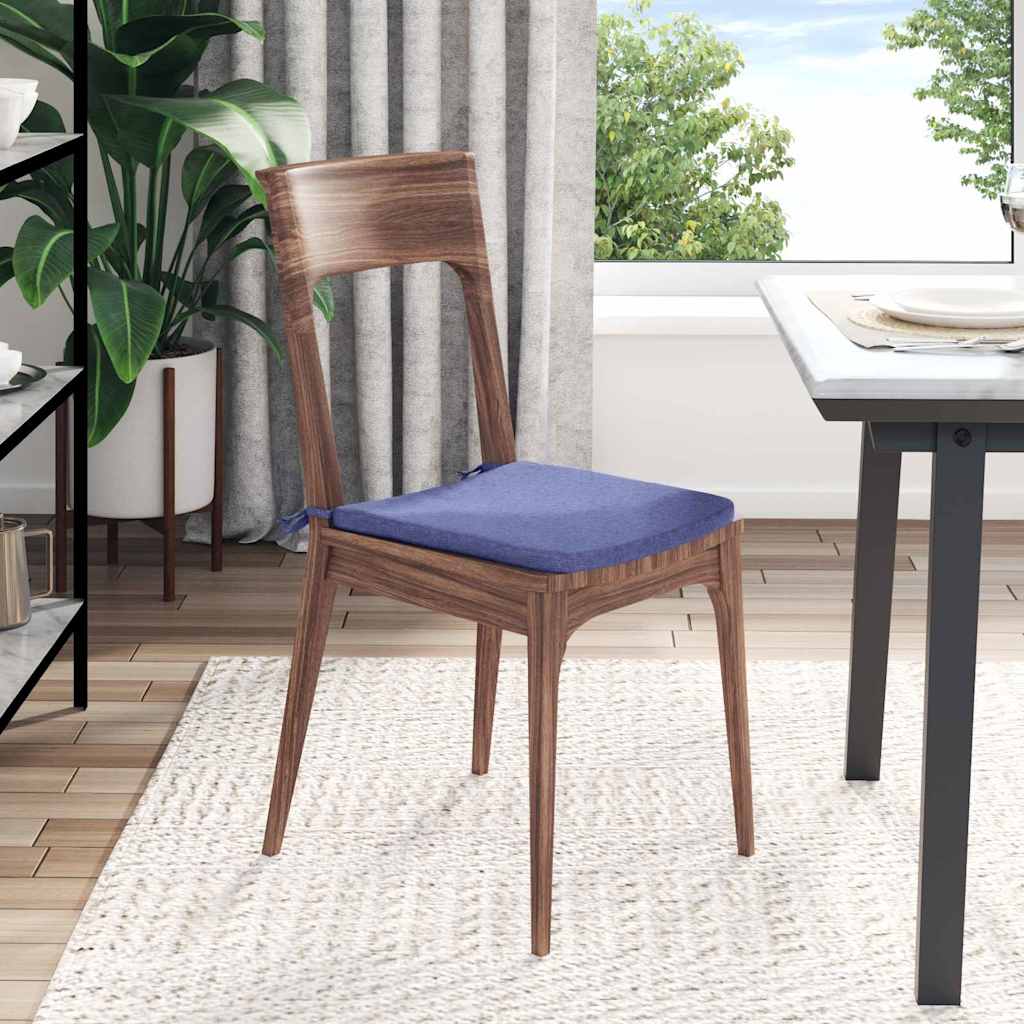 Perne de Șezut 4 pcs Albastru Jeans 40 x 40 x 3 cm țesătură GartenMobel Dekor