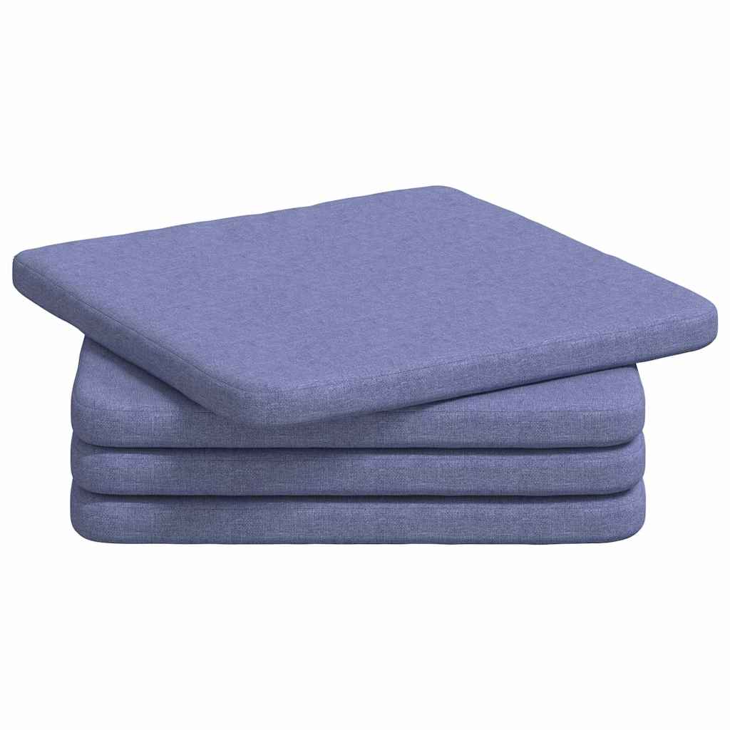 Perne de Șezut 4 pcs Albastru Jeans 40 x 40 x 3 cm țesătură GartenMobel Dekor