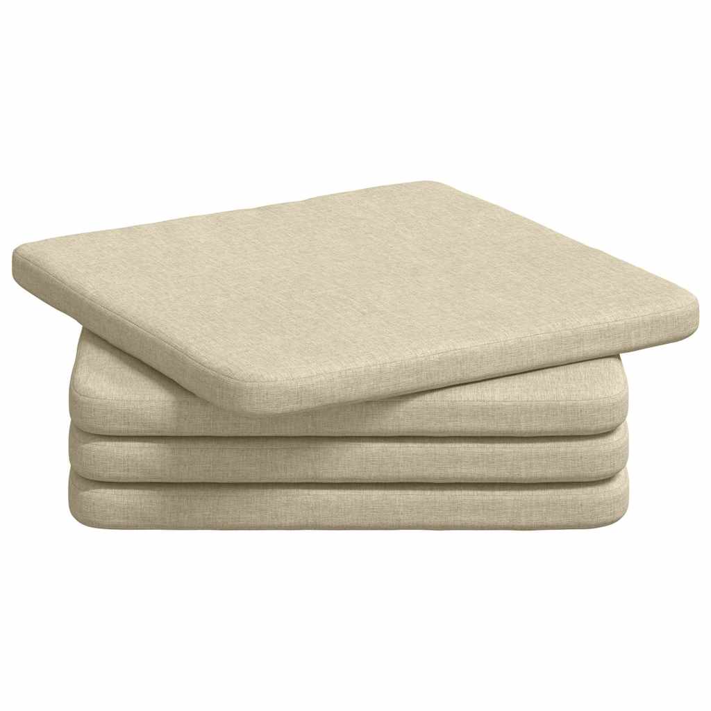 Perne de Șezut 4 pcs Crem 40 x 40 x 3 cm țesătură GartenMobel Dekor