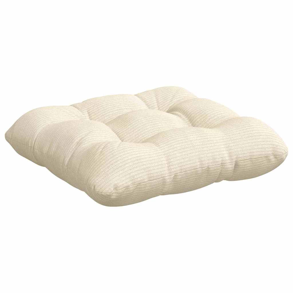 Perne de Șezut 4 pcs Crem 45 x 45 cm Țesătură din corduroy GartenMobel Dekor