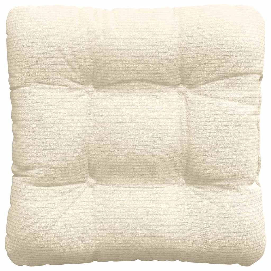 Perne de Șezut 4 pcs Crem 45 x 45 cm Țesătură din corduroy GartenMobel Dekor