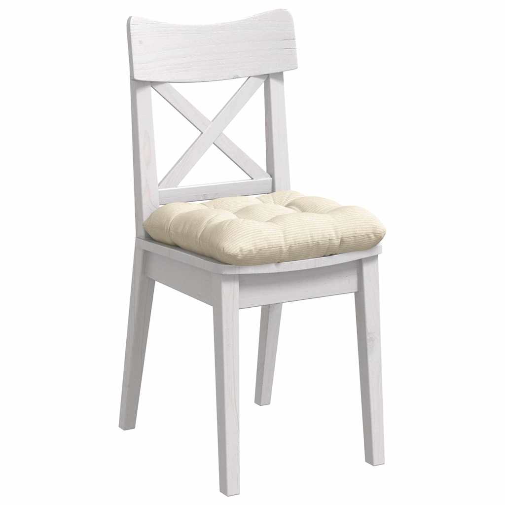 Perne de Șezut 4 pcs Crem 45 x 45 cm Țesătură din corduroy GartenMobel Dekor