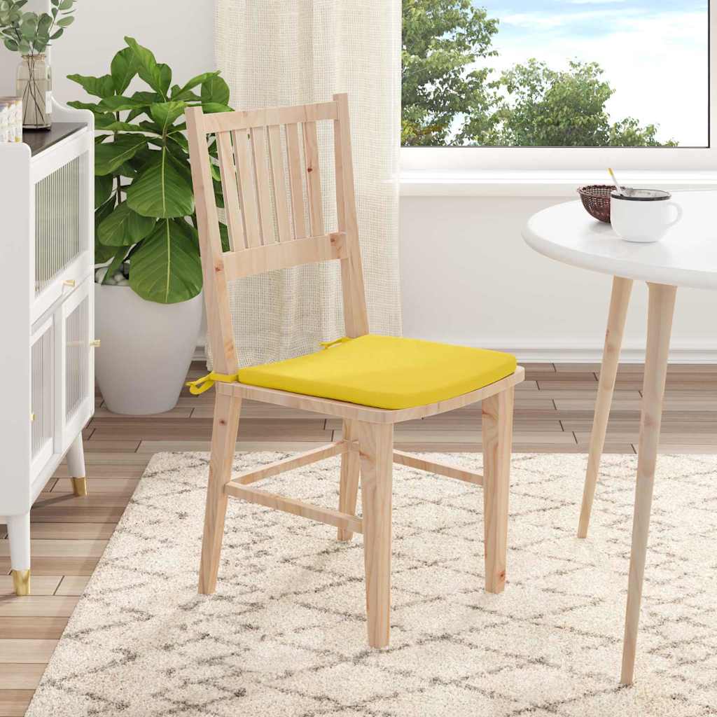 Perne de Șezut 4 pcs Galben Deschis 40 x 40 x 3 cm țesătură GartenMobel Dekor